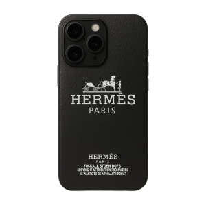 Skin Da 3M Mẫu - Hermès Dark Nền Đen Chữ Trắng
