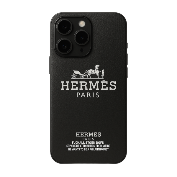 Skin Da 3M Mẫu - Hermès Dark Nền Đen Chữ Trắng