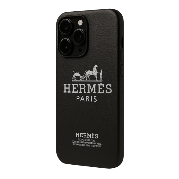 Skin Da 3M Mẫu - Hermès Dark Nền Đen Chữ Trắng - Hình ảnh 3