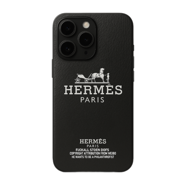 Skin Da 3M Mẫu - Hermès Dark Nền Đen Chữ Trắng - Hình ảnh 2
