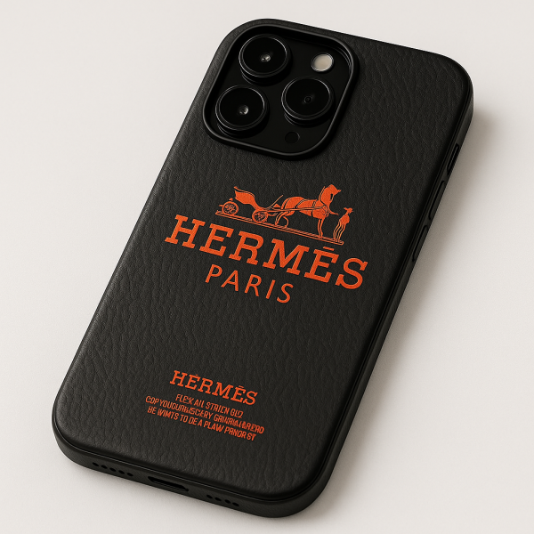 Skin Da 3M Mẫu - Hermes Dark Nền Đen Chữ Đỏ - Hình ảnh 4