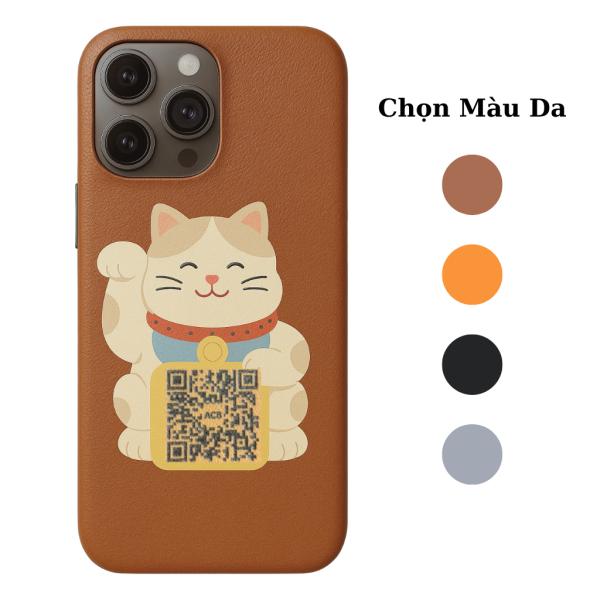 Skin Da 3M Mẫu - Mèo Thần Tài QR Nhận Tiền