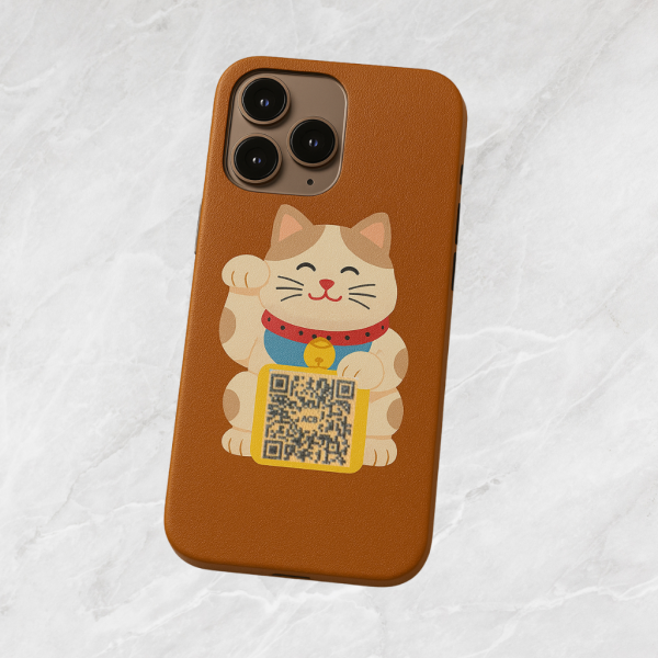 Skin Da 3M Mẫu - Mèo Thần Tài QR Nhận Tiền - Hình ảnh 3