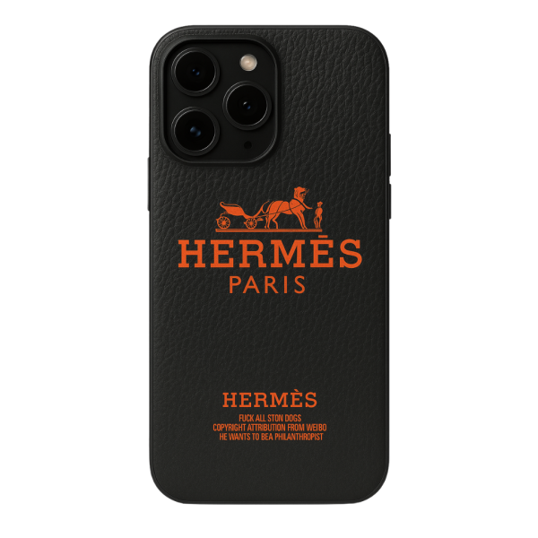 Skin Da 3M Mẫu - Hermes Dark Nền Đen Chữ Đỏ - Hình ảnh 2