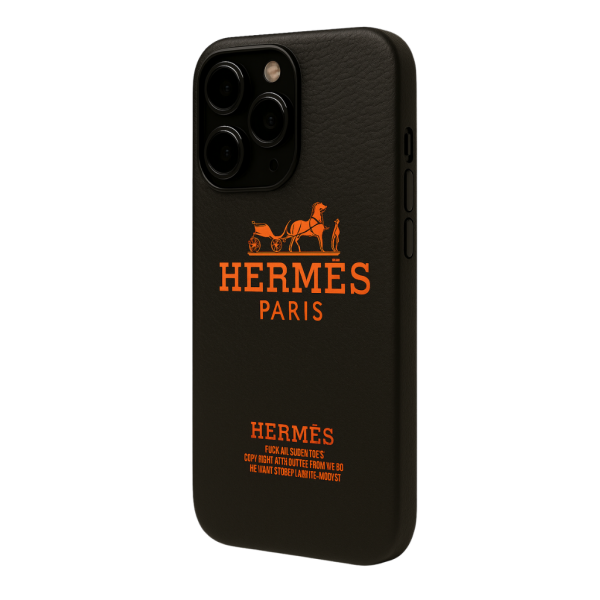 Skin Da 3M Mẫu - Hermes Dark Nền Đen Chữ Đỏ - Hình ảnh 3